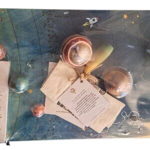 Wood Solar System Model Toys Set Puzzle Board Planets Montessori 3-Part Cards